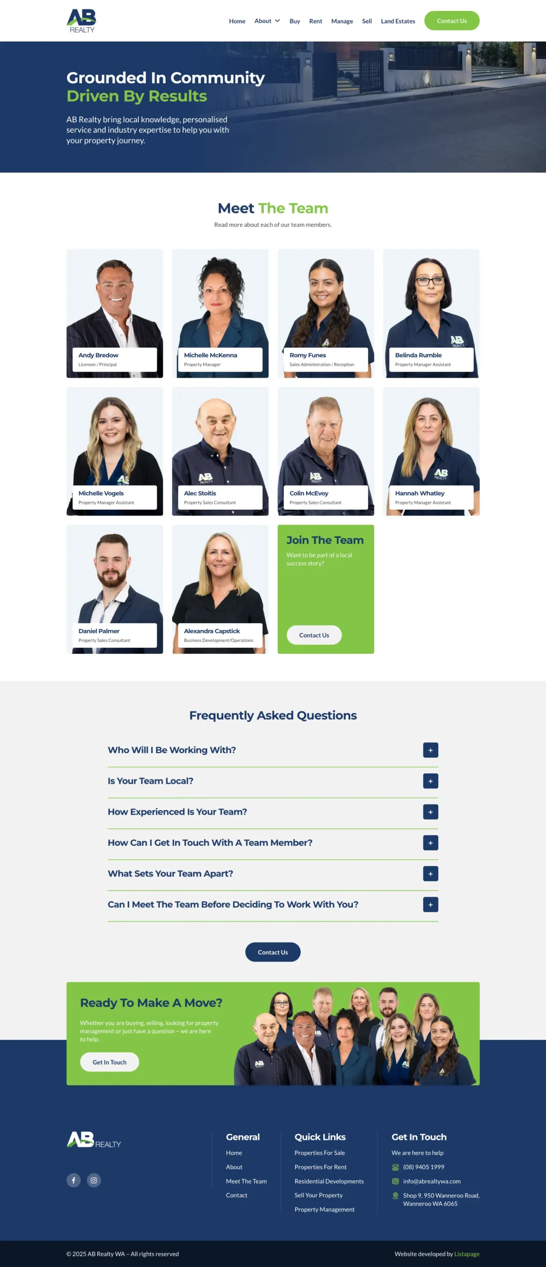 Australian real estate web design