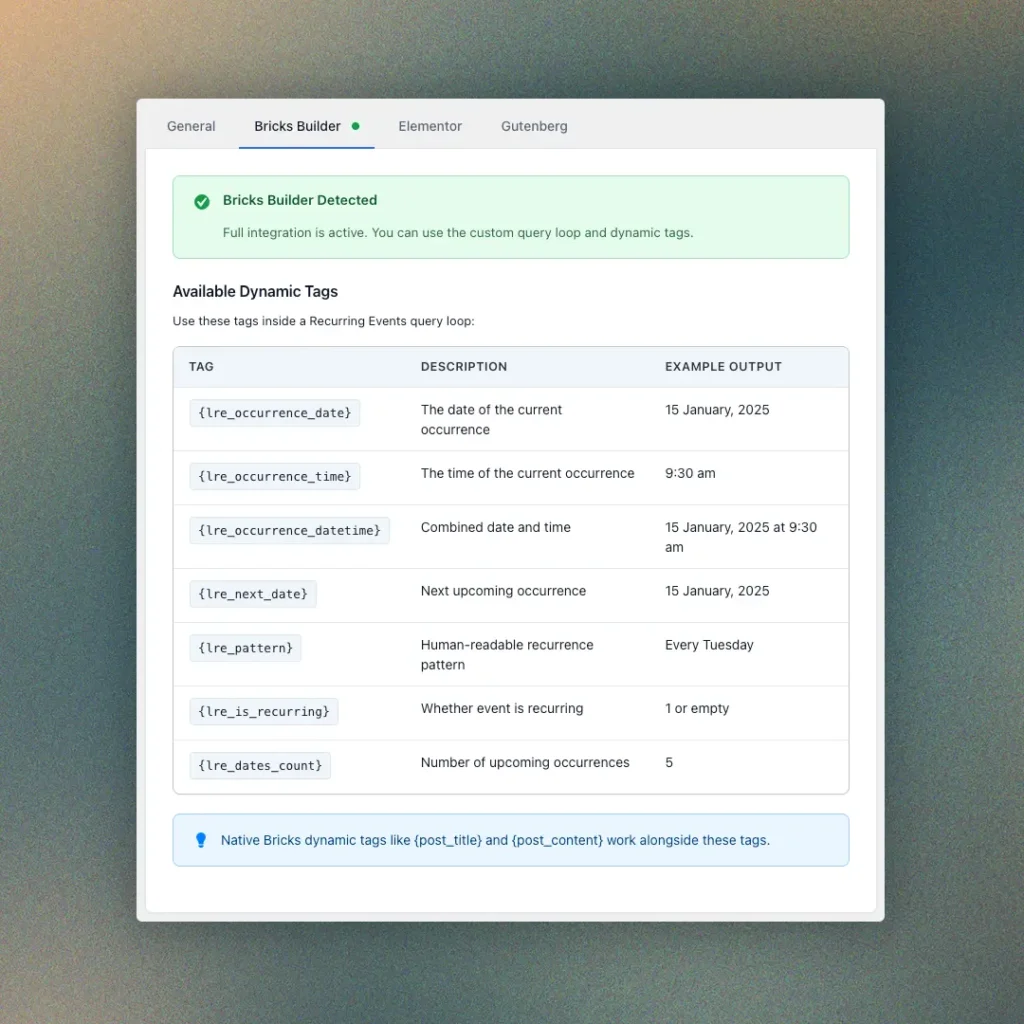 Page builder support