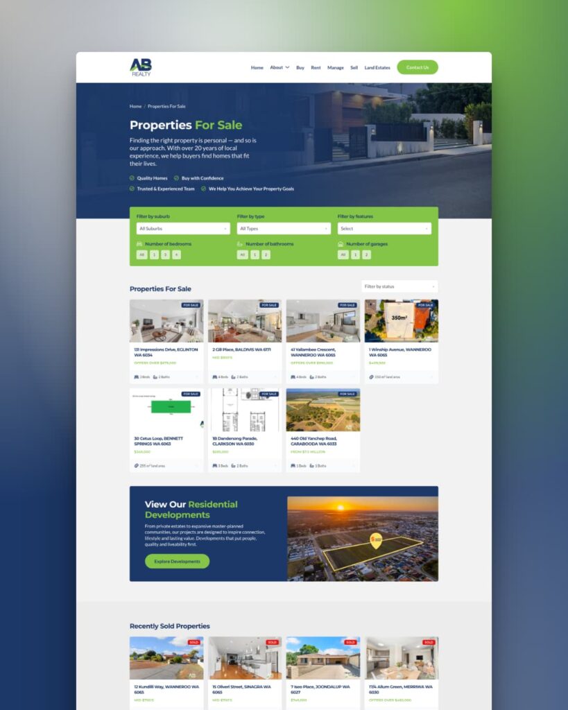 real estate website perth